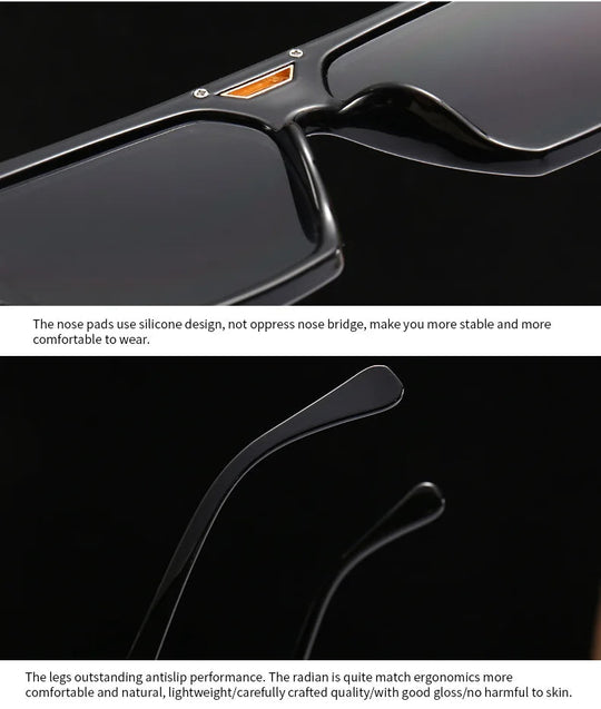56478 Luxusmarke Sonnenbrille Männer Vintage Design Übergroße Brillen Männliche Shades Uv400 Fahren Gläser Festival Outfits | Techno Shirts | Rave Clothing