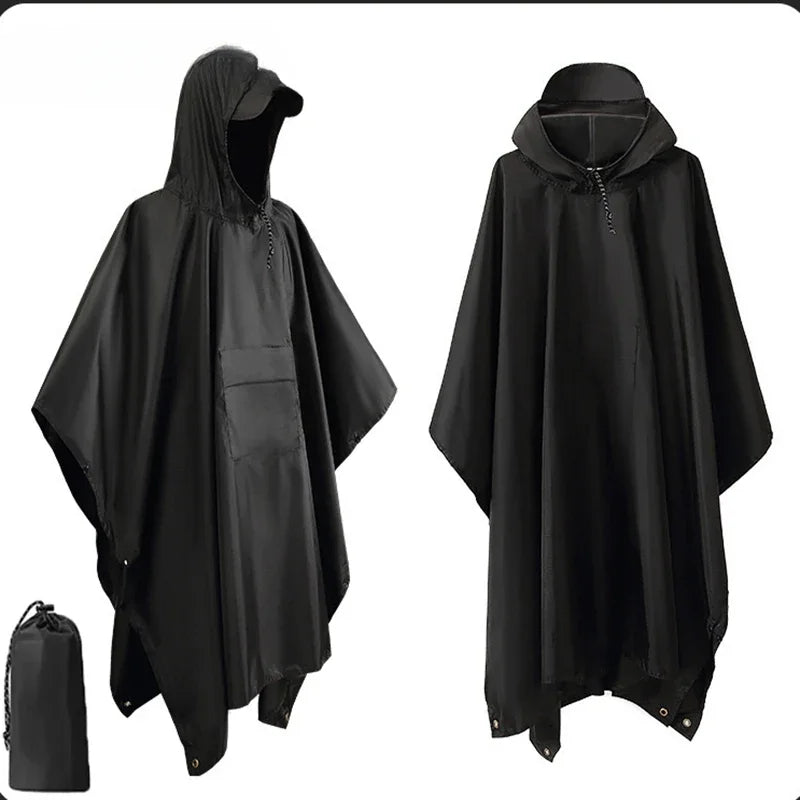 3-in-1-Militär-Regenmantel für den Außenbereich, mit Kapuze, wasserdicht, Regenponcho | Festival Outfits | Techno Shirts