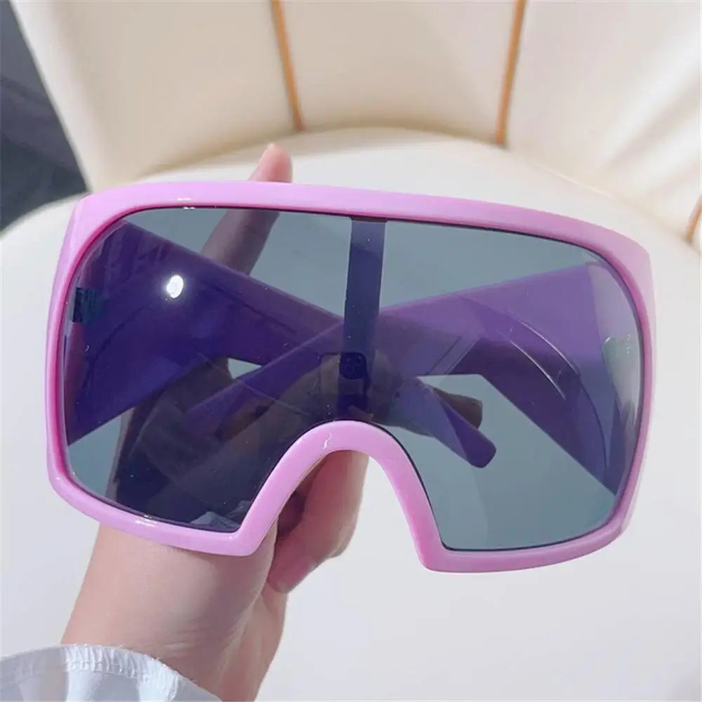 Oversized Wrap Around Sunglasses Futuristic Rave Curved Lens Sun Glasses Y2K UV400 Protection 2000'S Eyewear for Women & Men FESTIVAL OUTFITS & STREETWEAR