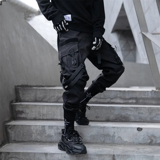 2024 neue Mode Multi-tasche Cargo Hosen Männer Y2K Taktische Techwear Ankle Hosen Punk Stil Casual Fallschirmjäger Hosen pantalones Festival Outfits | Techno Shirts | Rave Clothing
