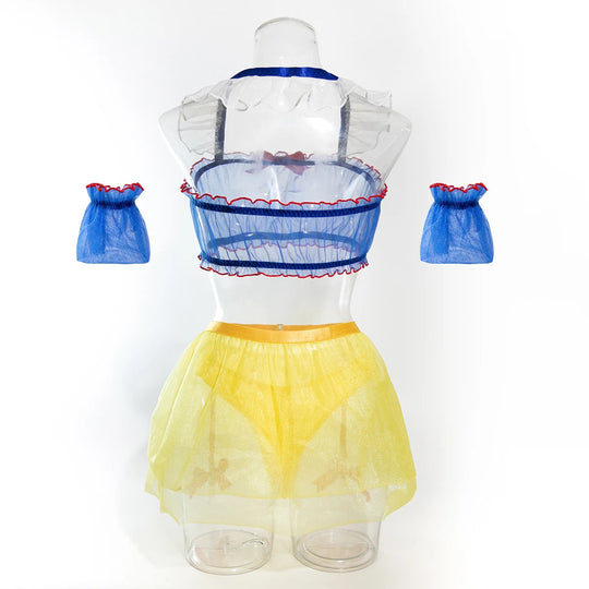 Ellolace Erotik Cosplay Sexy Kostüm Transparent Mesh Rollenspiel Outfit Rüschenbesatz Onlyfans Disguise Strumpfgürtel Exotische Sets Festival Outfits | Techno Shirts | Rave Clothing