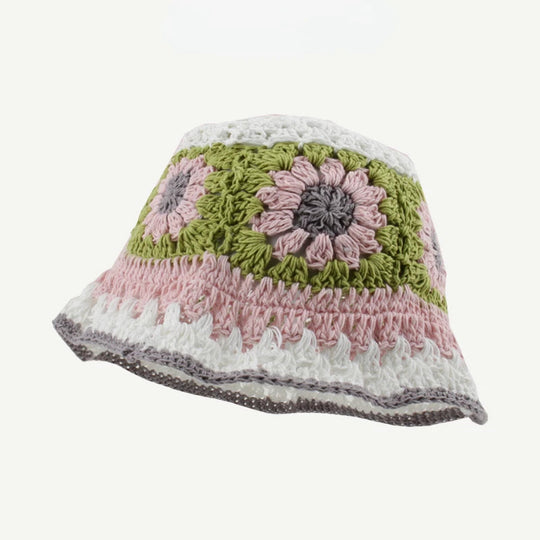 2023 herbst Neue Häkeln Koreanische Handgemachte Eimer Hut Frauen Weben Gestrickte Hut Y2k Mode Blumen Herbst Winter Mützen Becken Kappe Festival Outfits | Techno Shirts | Rave Clothing