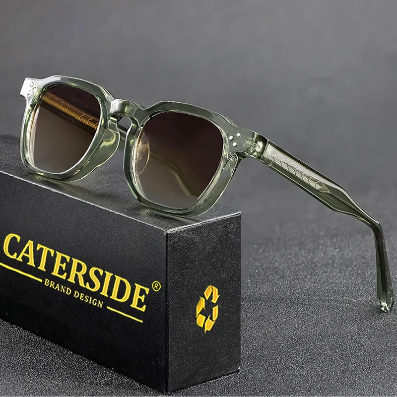 CATERSIDE Retro Punk Männer Sonnenbrille Kleine Rahmen Quadratische Personalisierte Design Sonnenbrille Frauen Reise Party Business Festival Geschenk Festival Outfits | Techno Shirts | Rave Clothing