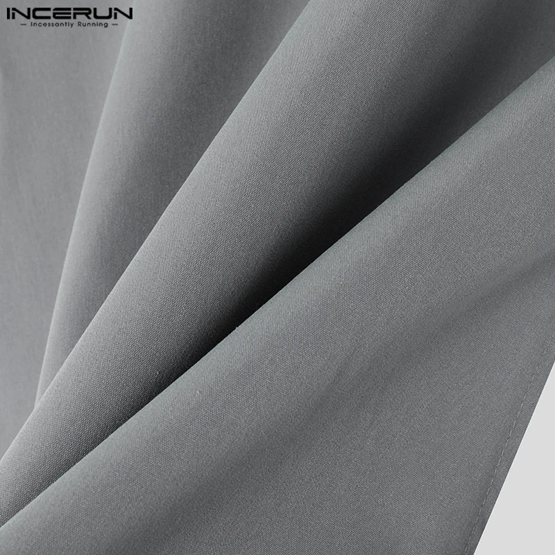 INCERUN 2024 Mens Tops Stylish Hot Sale Deconstruction Design Vests Sexy Male Personality Hollow Solid Cropped Zipper Waistcoats Festival Outfits | Techno Shirts | Rave Clothing