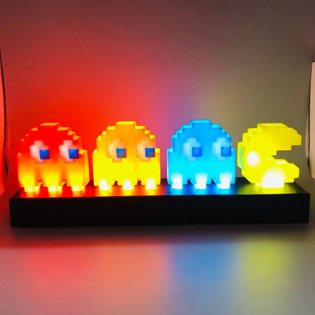 3D Night Lights Colorful Pac Man Super Mario Figure Pixel Toy Led Question Mark Light Game Icon Atmosphere Lamp Gifts FESTIVAL OUTFITS & STREETWEAR