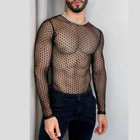 Transparentes Mesh T-Shirt Männer | kinky Festival Outfit Männer 5xl