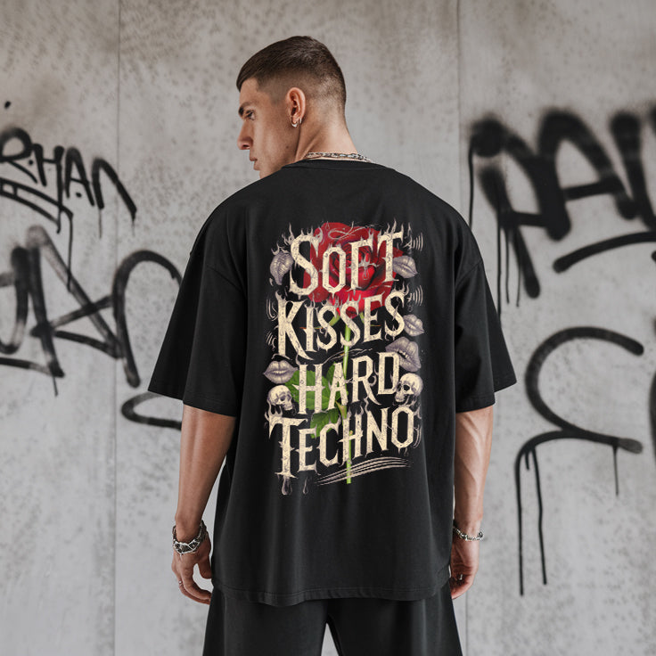 NATZ Clothing "Soft Kisses Hard Techno" T-Shirt (Backprint) MarketPrint