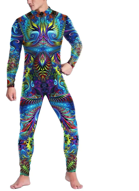 Techno Festival Outfit Maenner - EDM Rave Kostüm Herren - Elektronisches Festival outfit