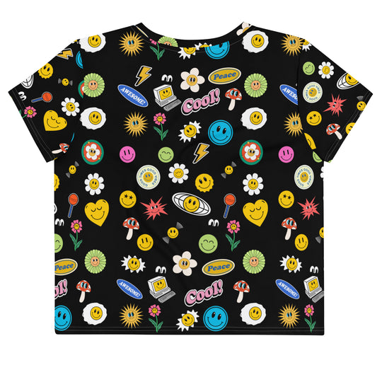 GROOVY GAL - Emoji Crop Top FESTIVAL OUTFITS & STREETWEAR