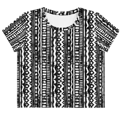 schwarz weißes Crop-Top, perfekt als Oberteil Rave, Techno Festival outfit