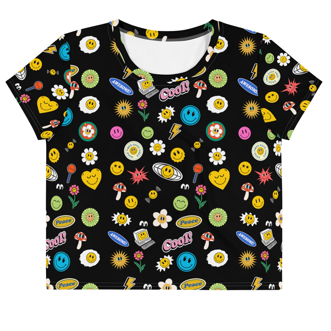 GROOVY GAL - Emoji Crop Top FESTIVAL OUTFITS & STREETWEAR