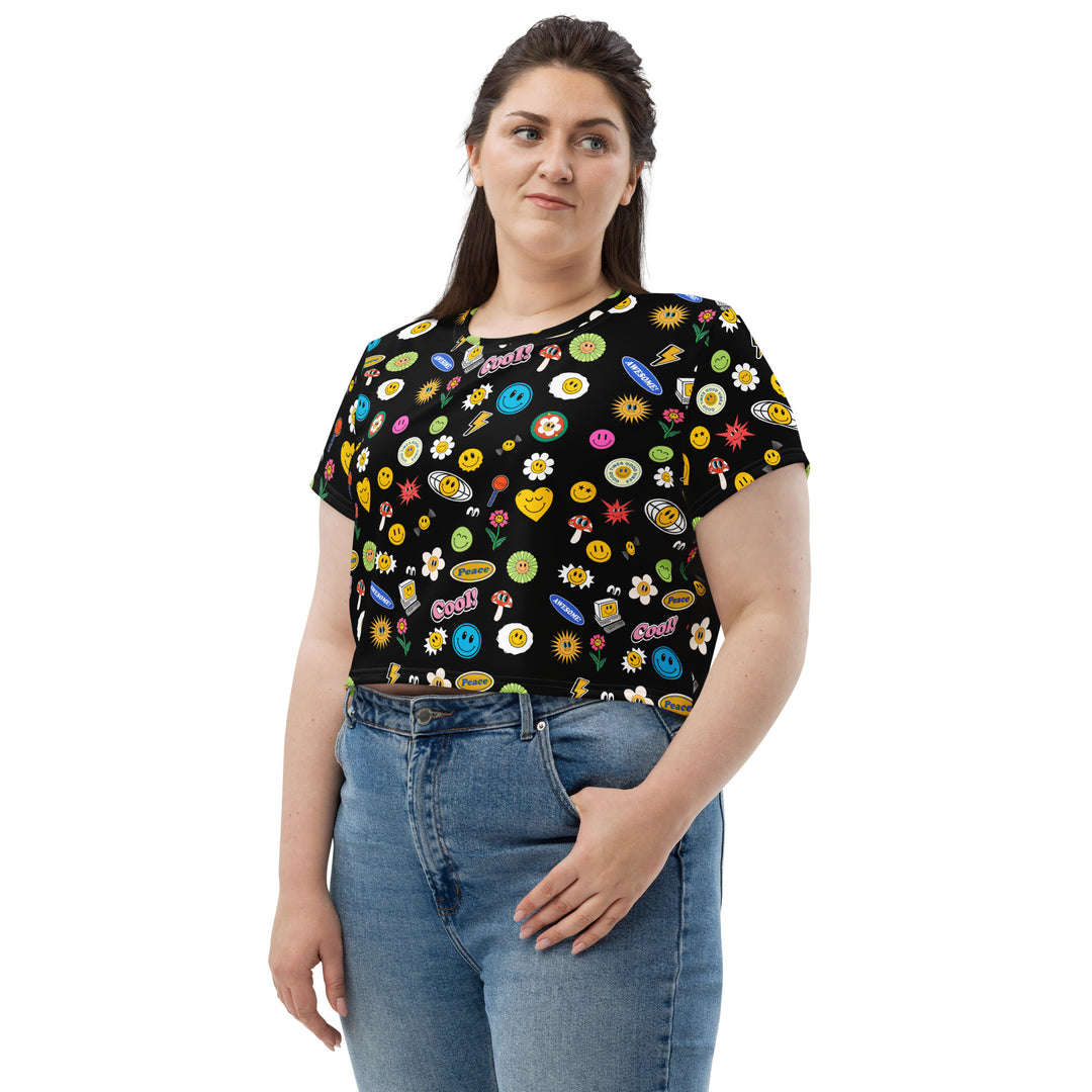 GROOVY GAL - Emoji Crop Top FESTIVAL OUTFITS & STREETWEAR