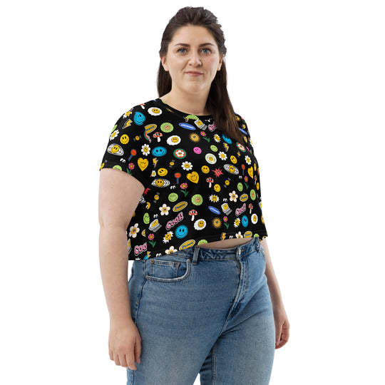 GROOVY GAL - Emoji Crop Top FESTIVAL OUTFITS & STREETWEAR