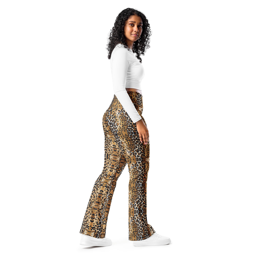 Sexy Leoparden Leggings mit Schlag FESTIVAL OUTFITS & STREETWEAR