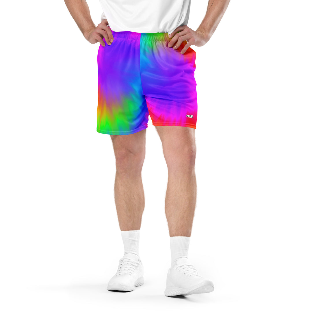 Retro Tie Dye Unisex Mesh-Shorts  – Rainbow FESTIVAL OUTFITS & STREETWEAR