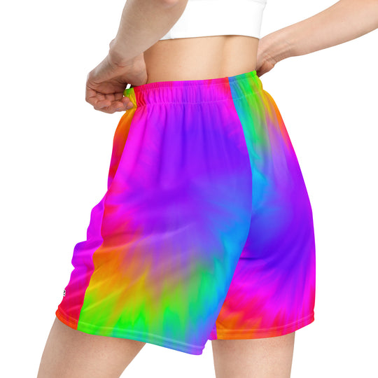 Retro Tie Dye Unisex Mesh-Shorts  – Rainbow FESTIVAL OUTFITS & STREETWEAR