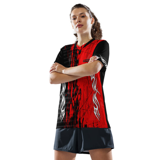 Football Jersey rotes Rave Trikot Y2k "Stiftung Basstest" 6xl FESTIVAL OUTFITS & STREETWEAR