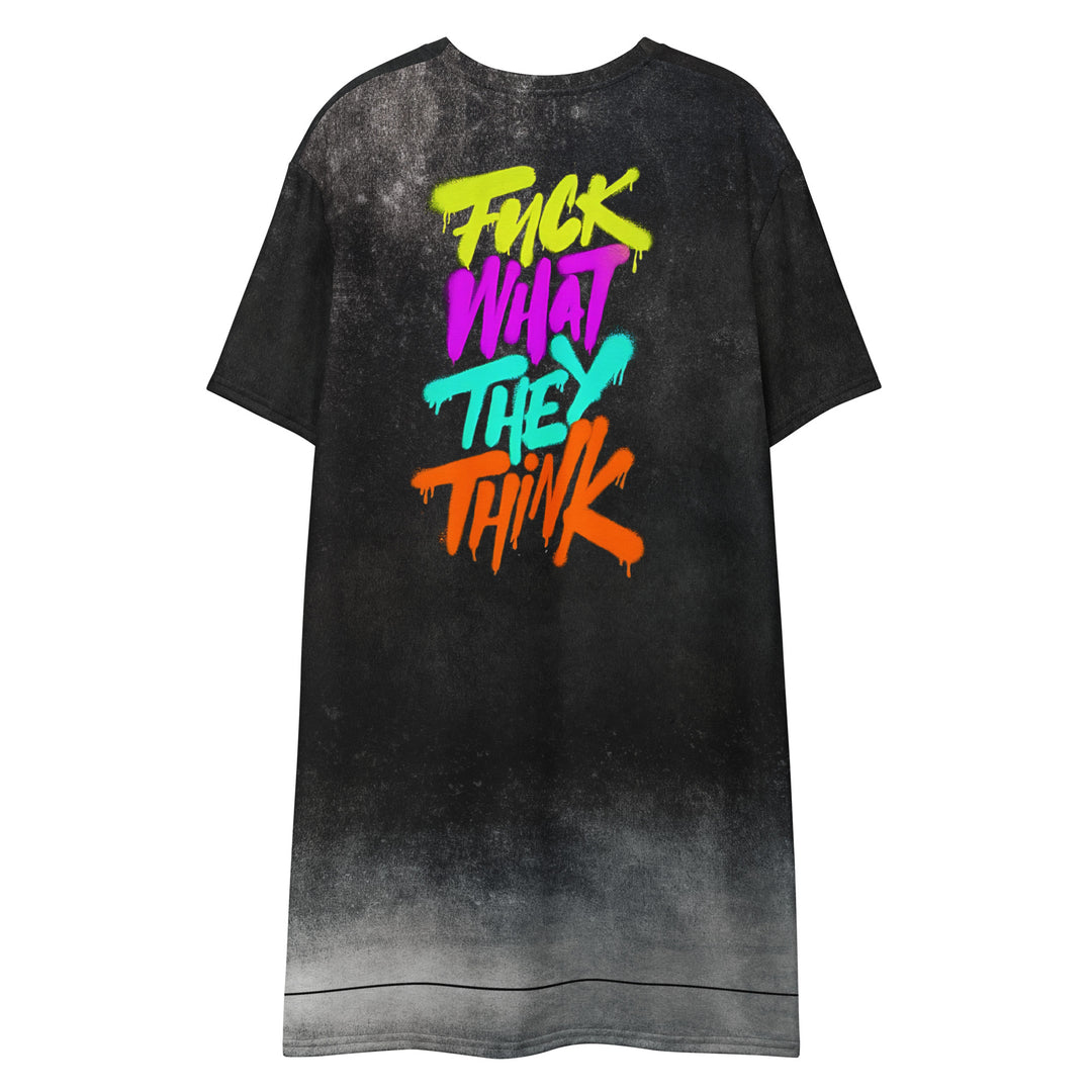 T-Shirt-Kleid "Fuck what they think" FESTIVAL OUTFITS & STREETWEAR