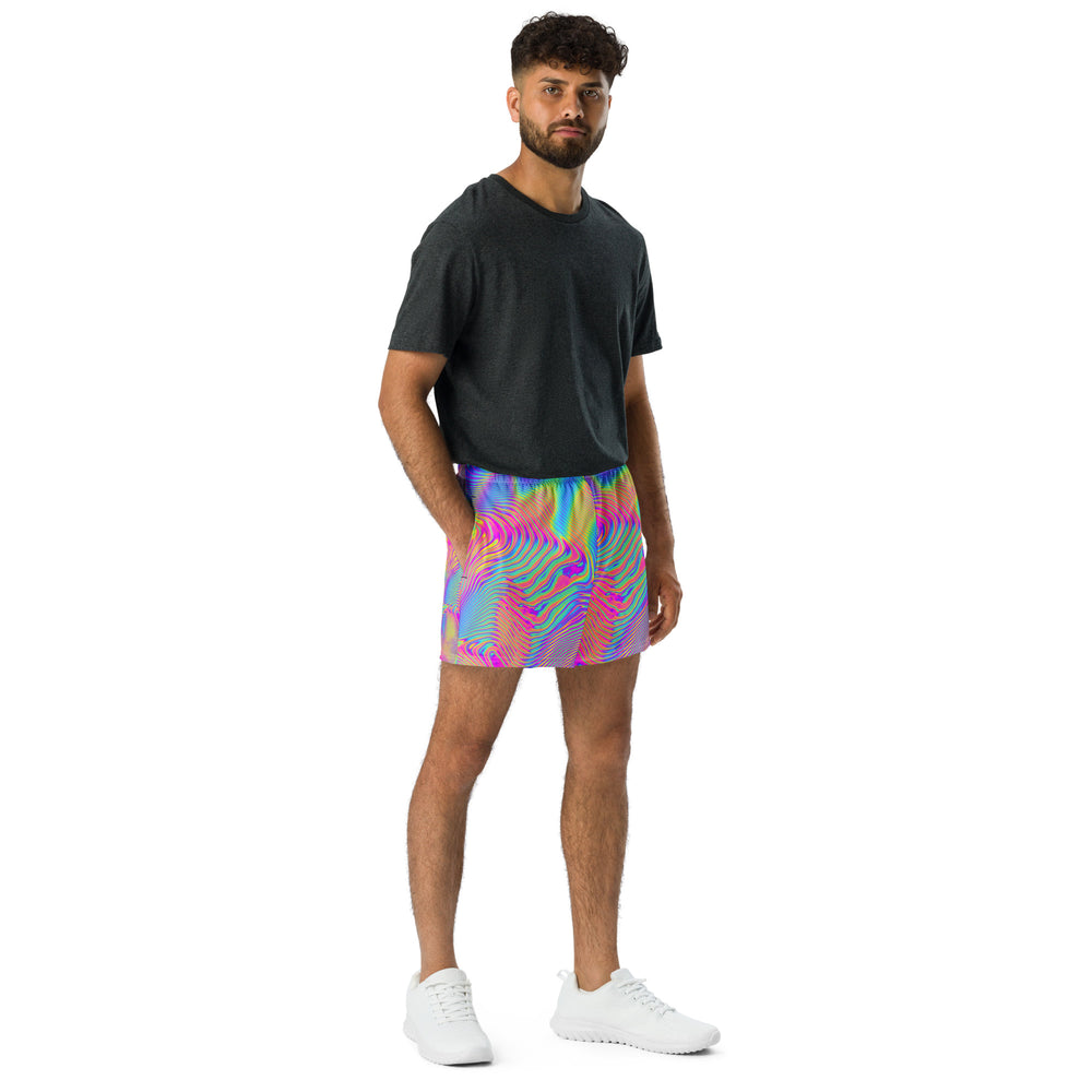 Psychodelische Holografische Festival Shorts mit Allover-Druck FESTIVAL OUTFITS & STREETWEAR