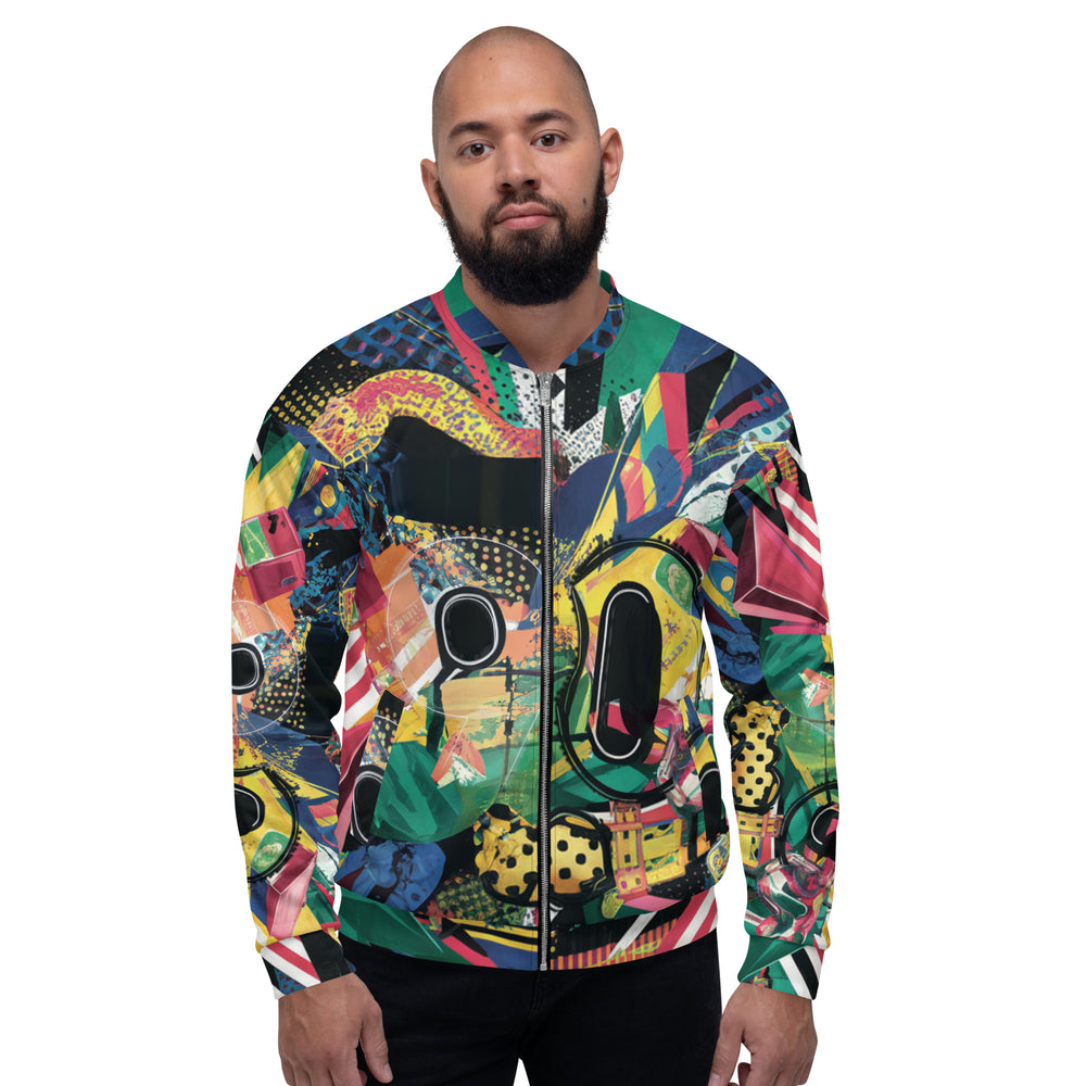 Streetwear 1990 Full Print Bomber Jacke | Streetstyle all over print | 90s - Festival Outfit Männer - Techno Rave y2k - Festival Shirts