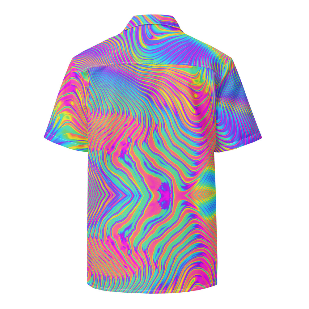 Psychodelisches Festival-Hemd | buntes Partyhemd | Neon Rave-Kleidung Festival Shirts