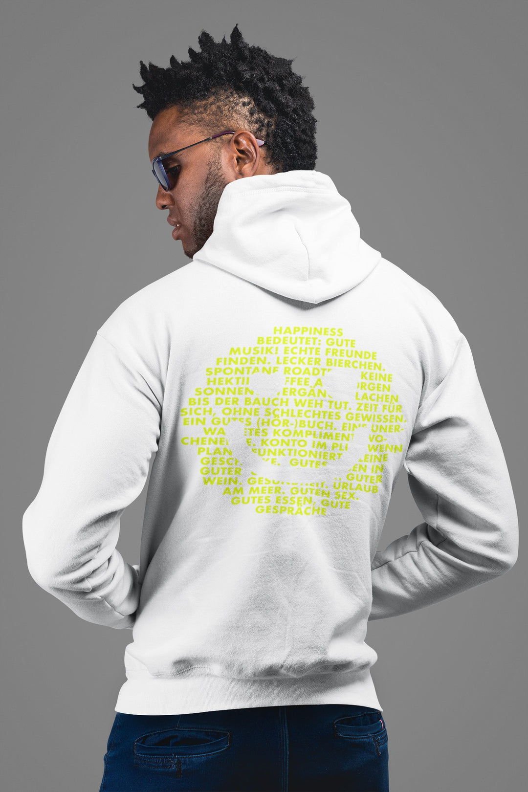 "Happiness" Statement Hoddie (Doubleprint) MarketPrint