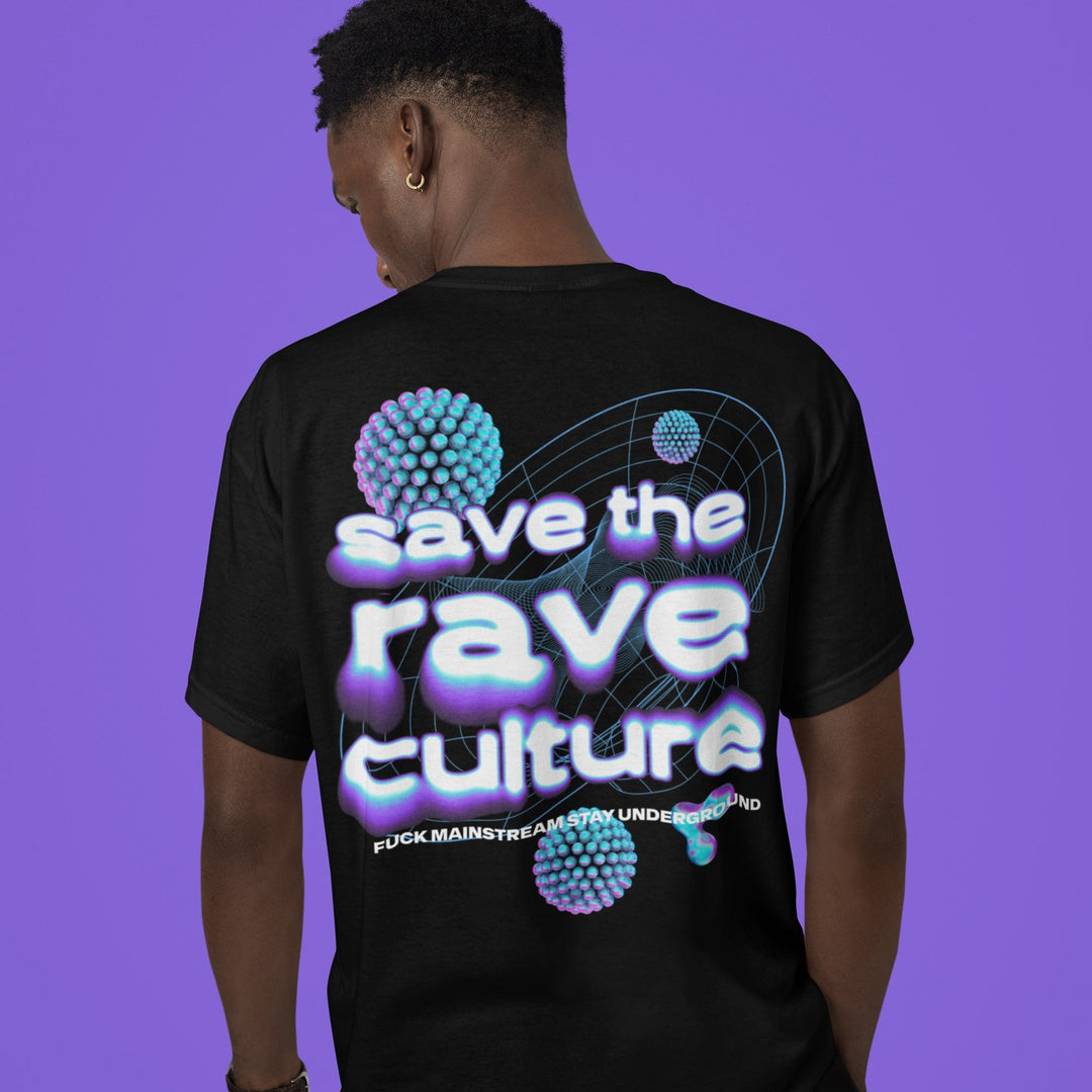 "save the rave cultur" Techno Shirt Oversized (Backprint) MarketPrint