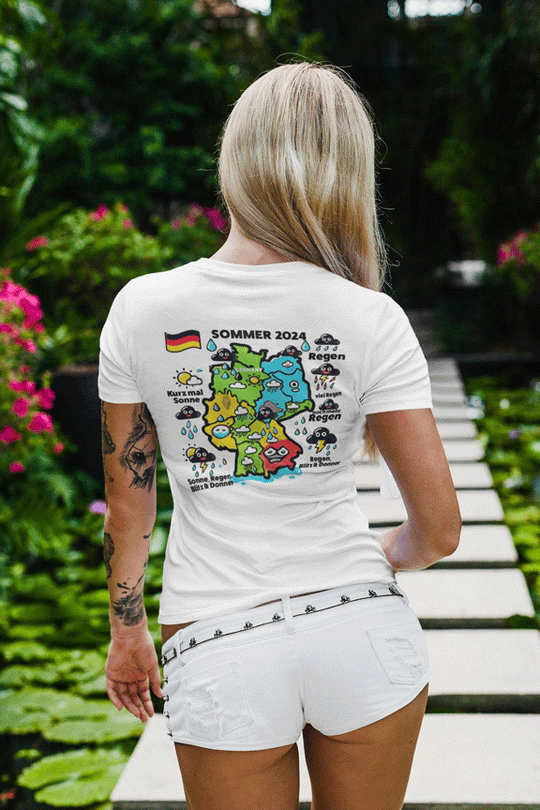 T-Shirt mit Wetterkarte Deutschland Sommer 2024 (Backprint) MarketPrint