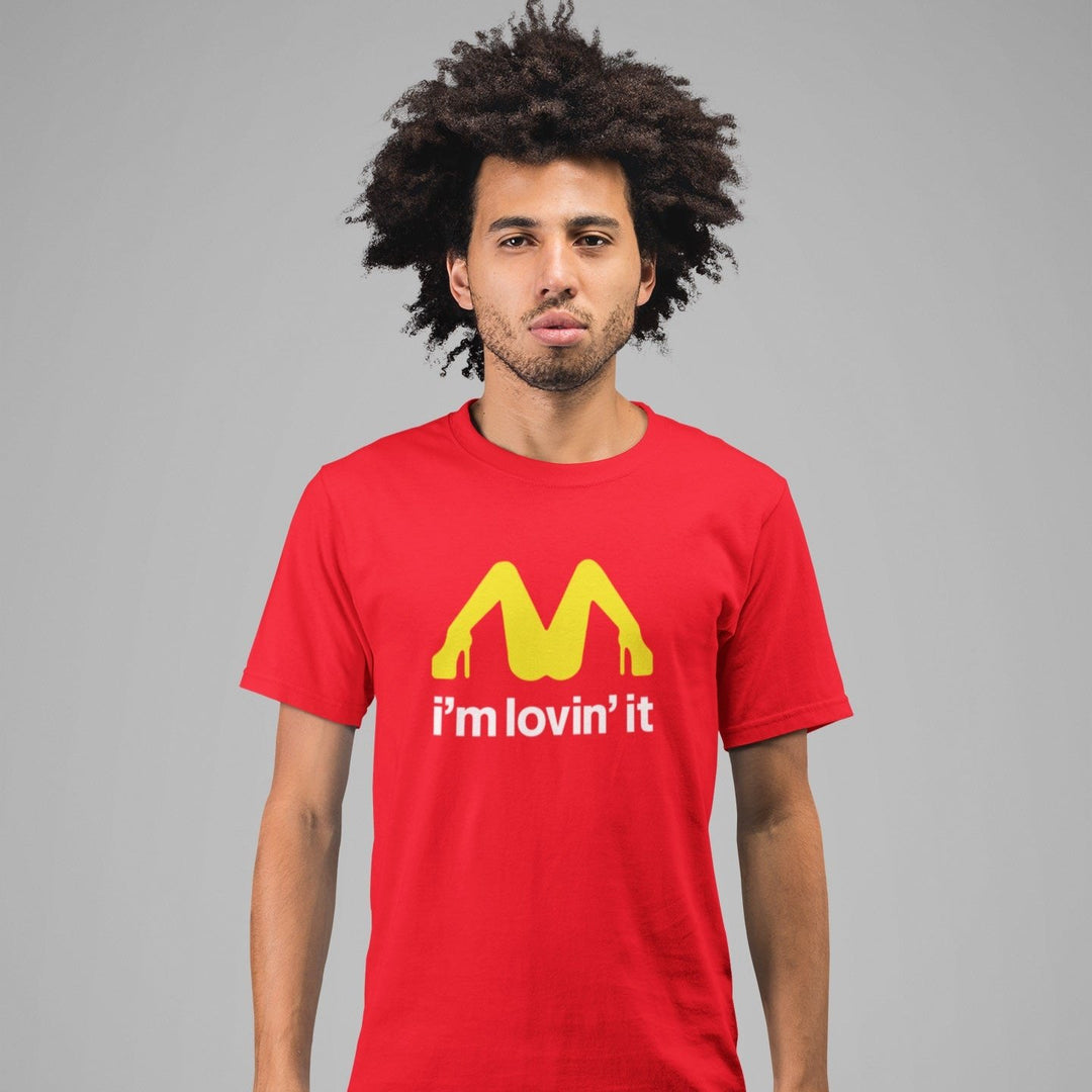 "I´m lovin´it" Lustiges Party Shirt (Frontprint)