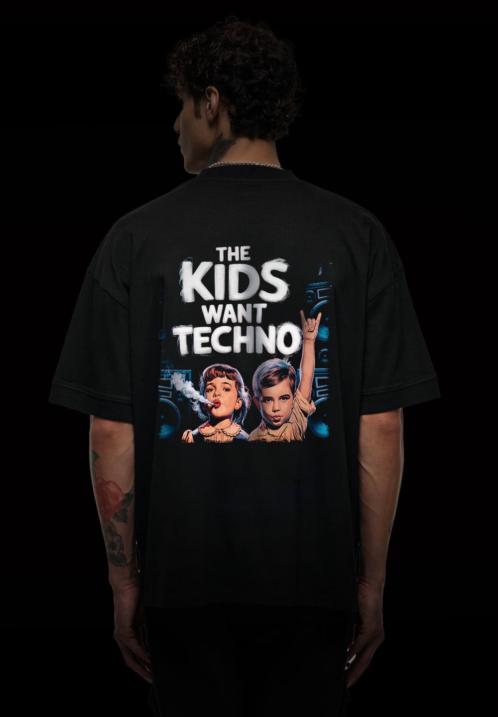 "The Kids want Techno"  Oversized Techno Shirt (Backprint)