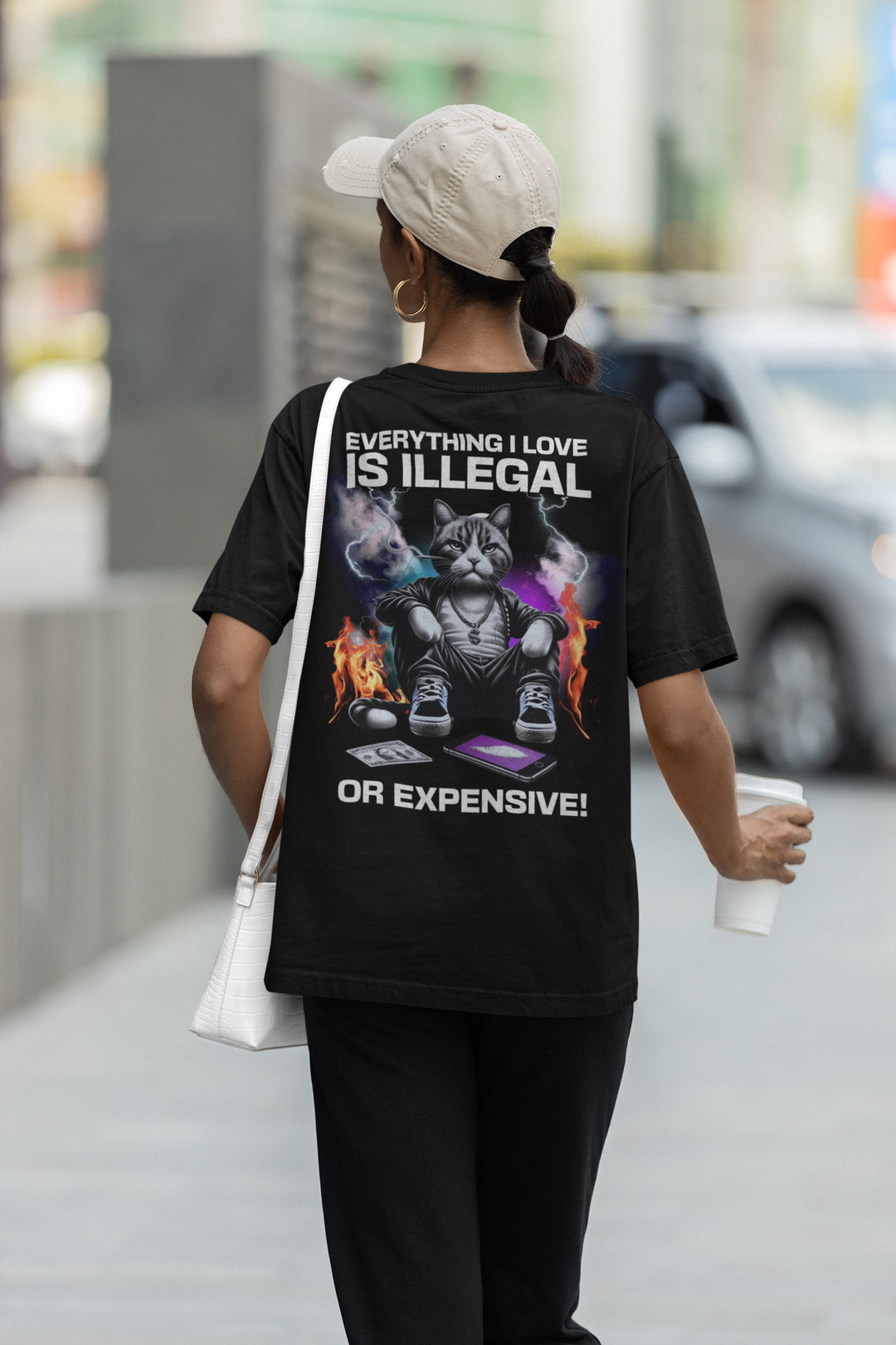 "Everything i love is illegal or expensive" Oversized Shirt (Doubelprint) MarketPrint