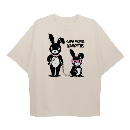 "Safe Word Karotte" funny Kinky oversized T-Shirt (Frontprint)