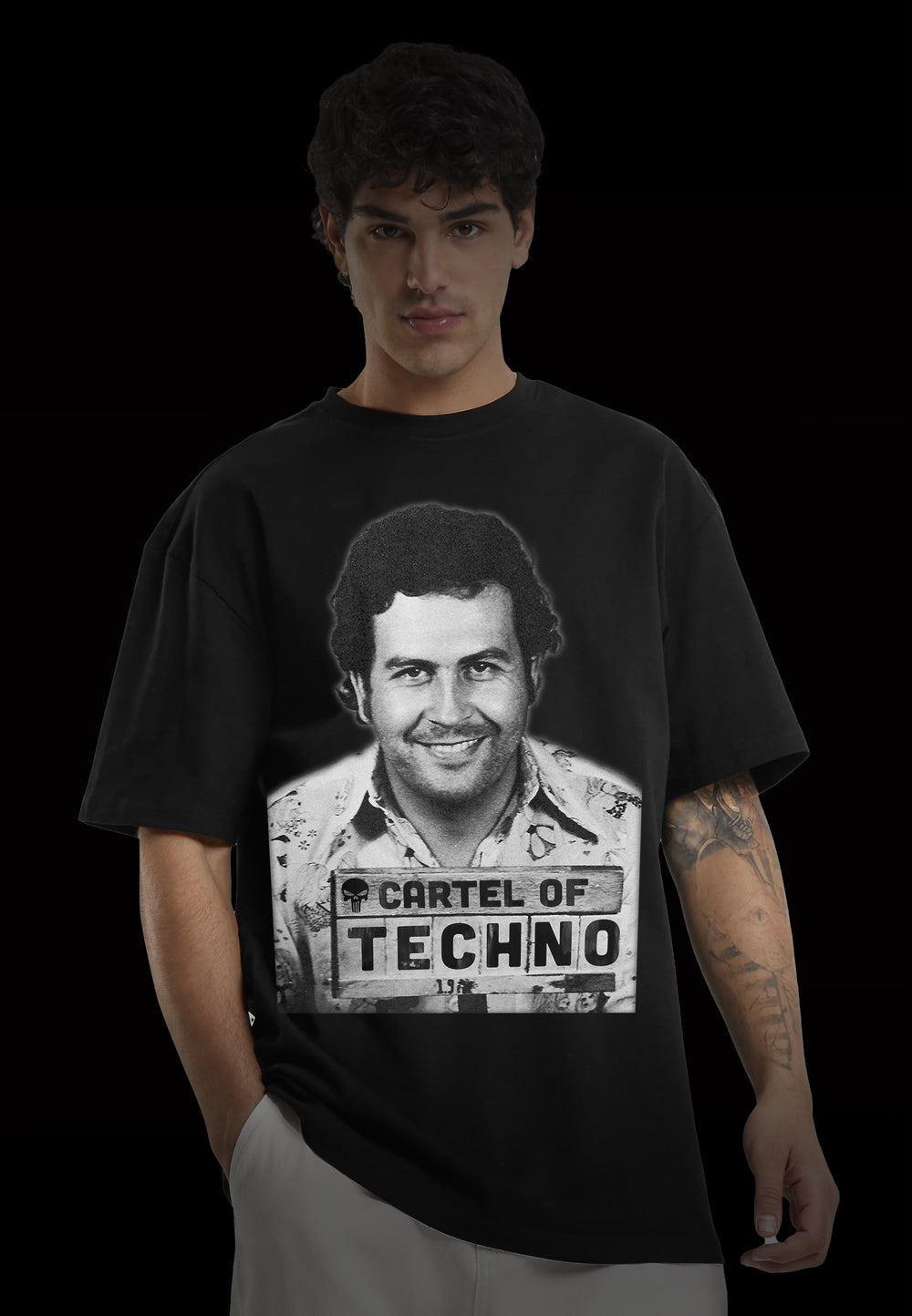 "Pablo - Cartel of Techno" Oversized Techno Shirt (Frontprint)