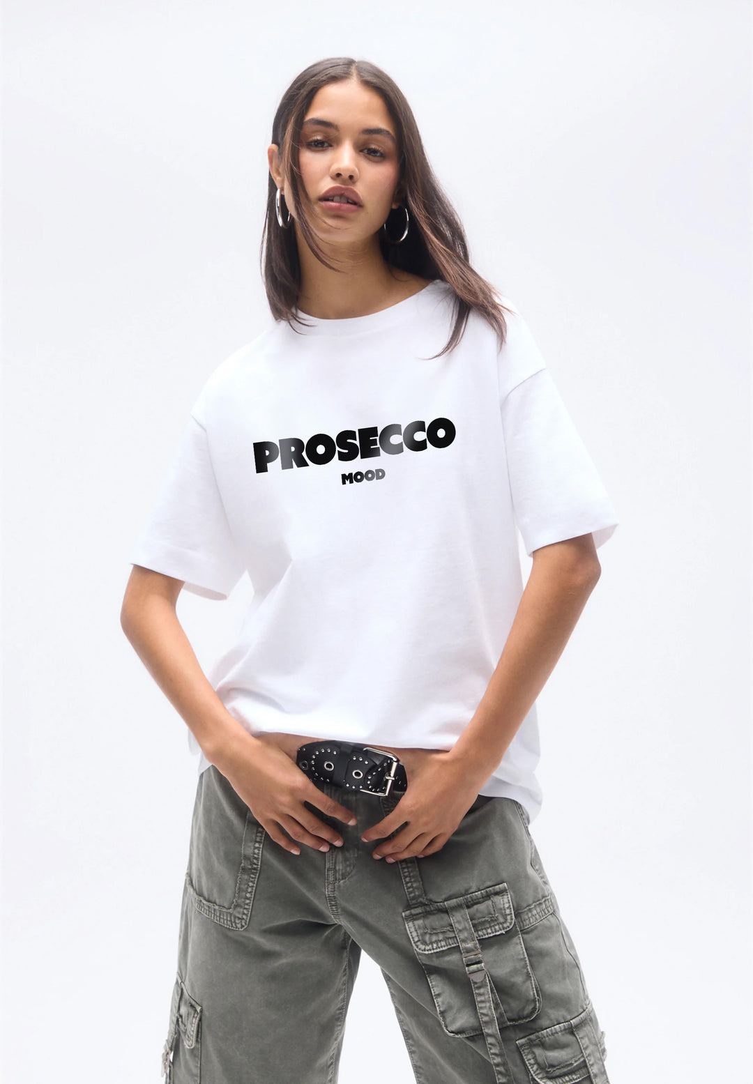 "Prosecco Mood"  Party Oversize T-Shirt (Frontprint)