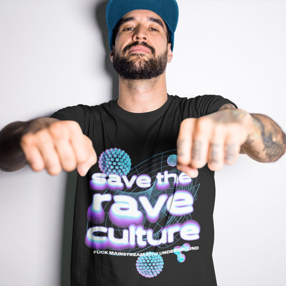 "save the rave cultur" Techno Shirt Oversized (Backprint) MarketPrint