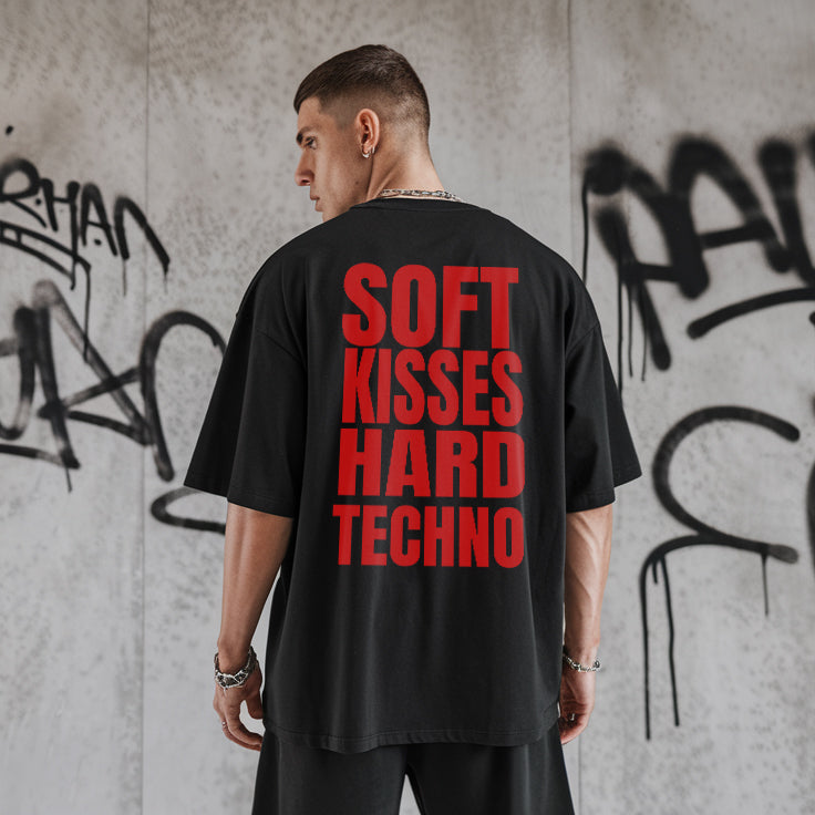 NATZ Clothing! Soft Kisses Hard Techno T-Shirt (Doubleprint) MarketPrint