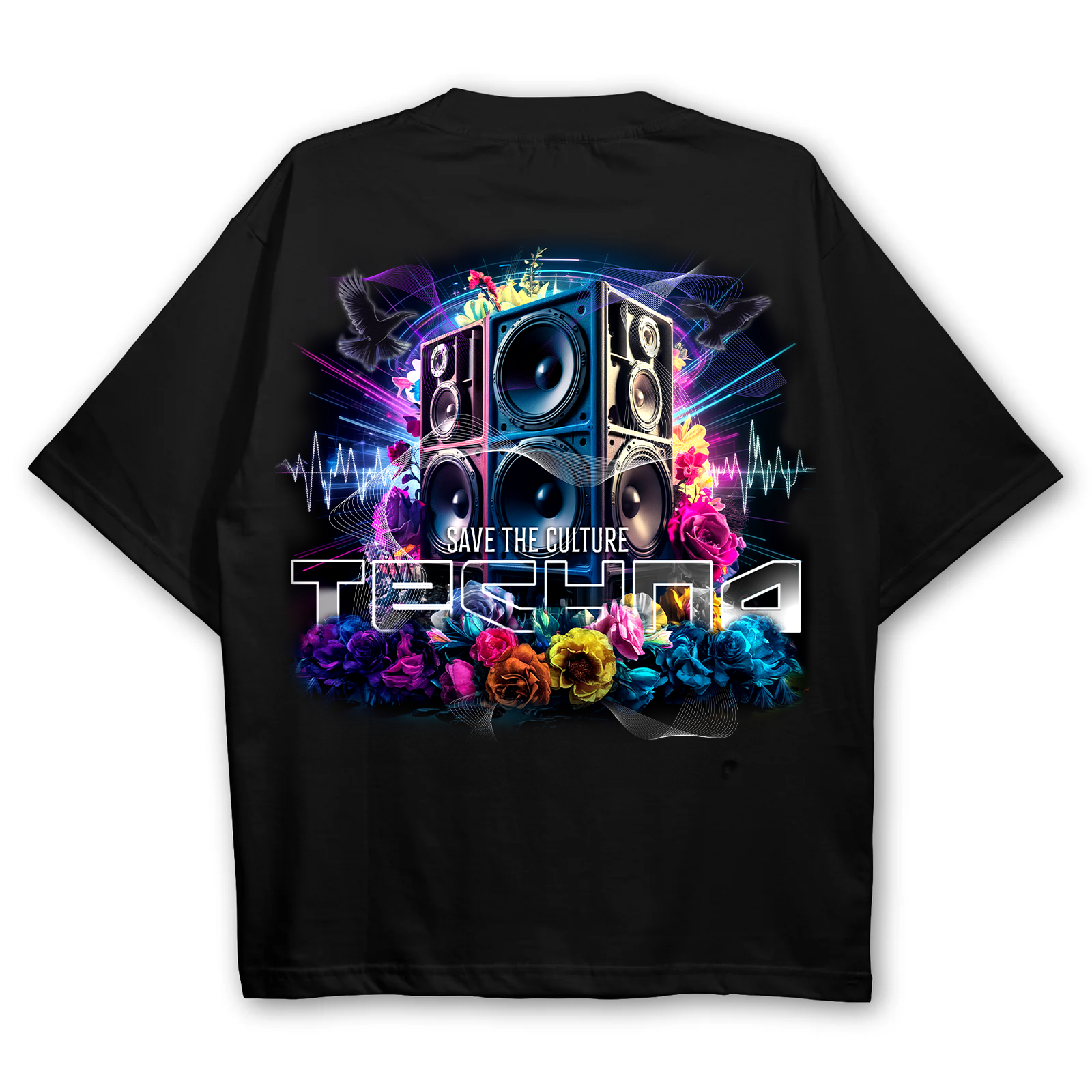 futurisitsches Techno Shirt backprint