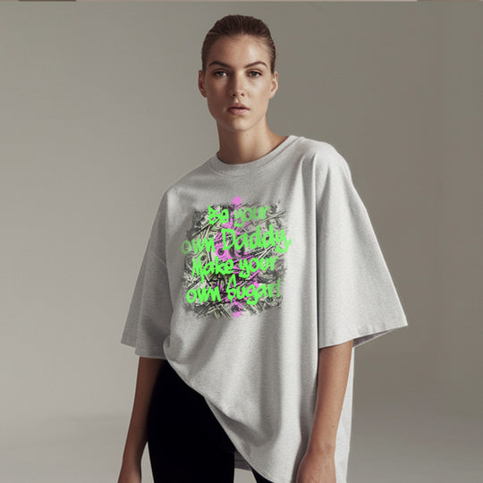 Oversized T-Shirt mit Spruch (Doubleprint) MarketPrint