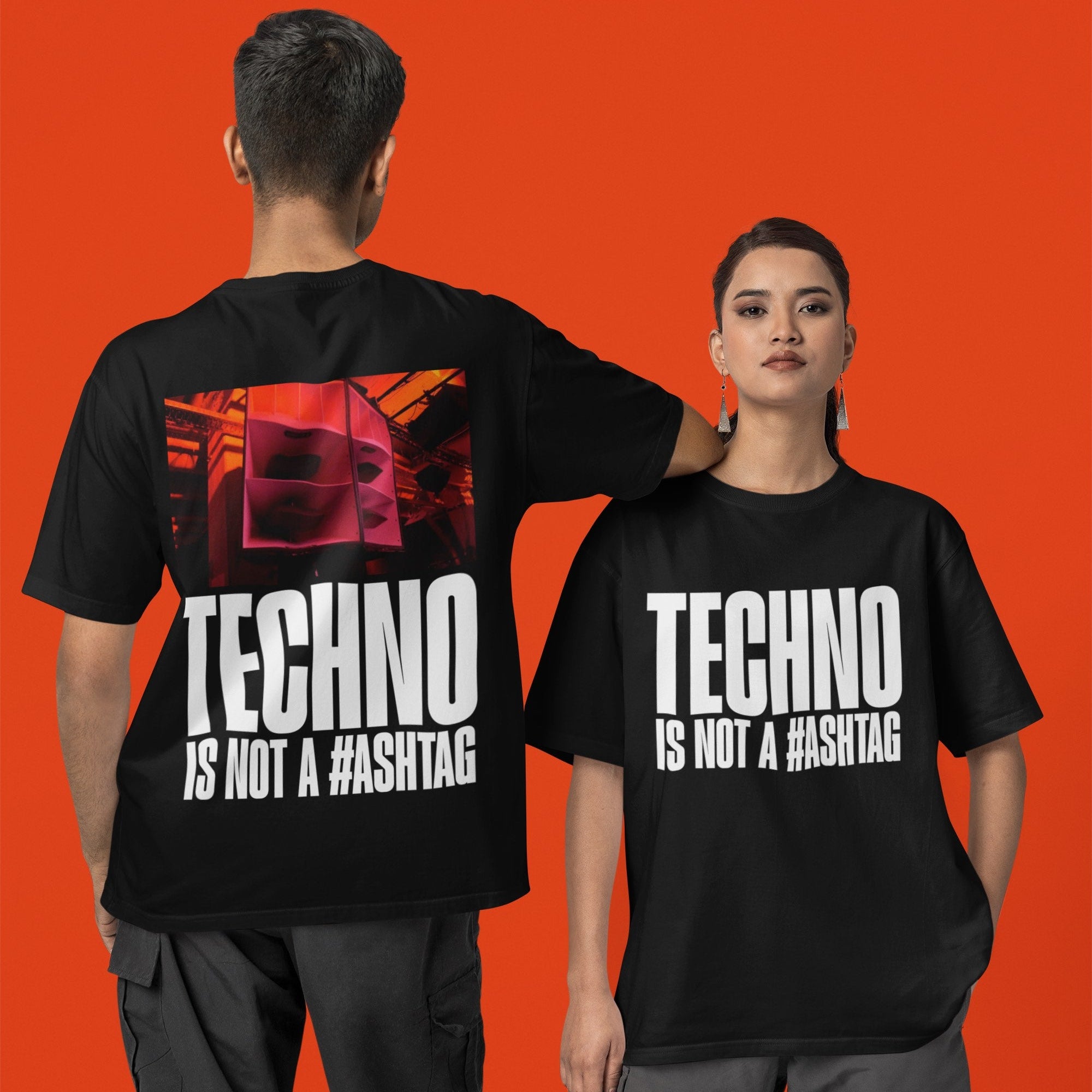 "Techno is not a #" Techno Oversize Shirt (Doubleprint) MarketPrint