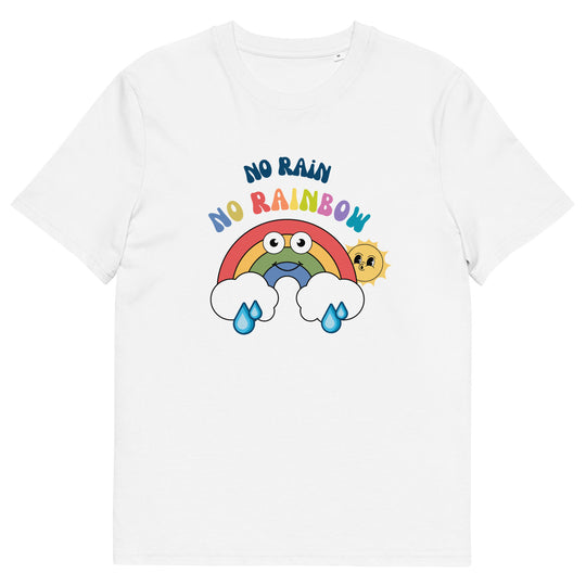 No Rain no Rainbow cute retro T-Shirt Damen FESTIVAL OUTFITS & STREETWEAR