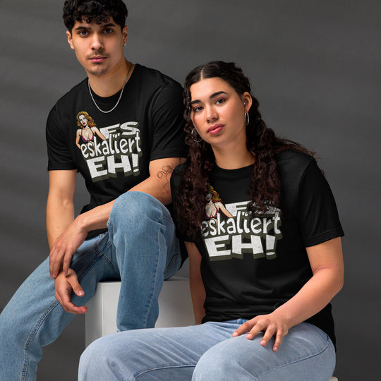 NATZ Clothing! Es eskaliert eh T-Shirt (Frontprint) FESTIVAL OUTFITS & STREETWEAR