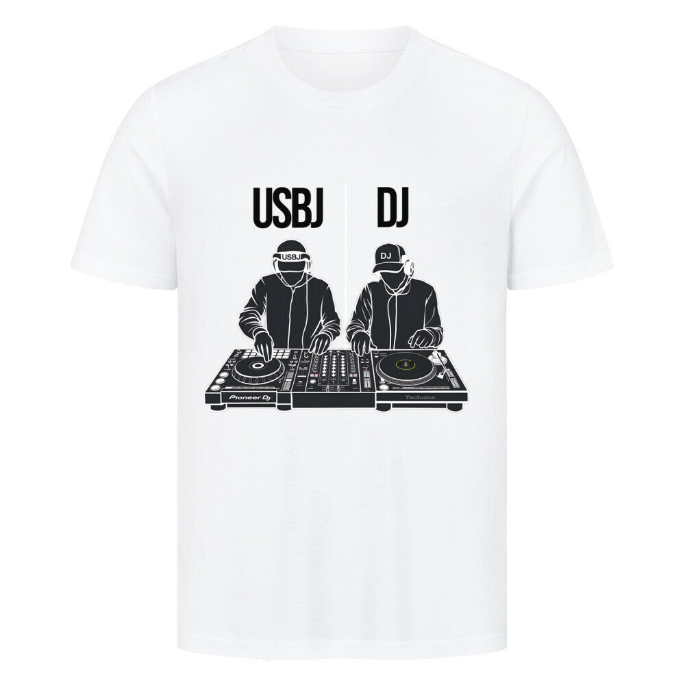 usbj Dj shirt Techno Shirt weiss