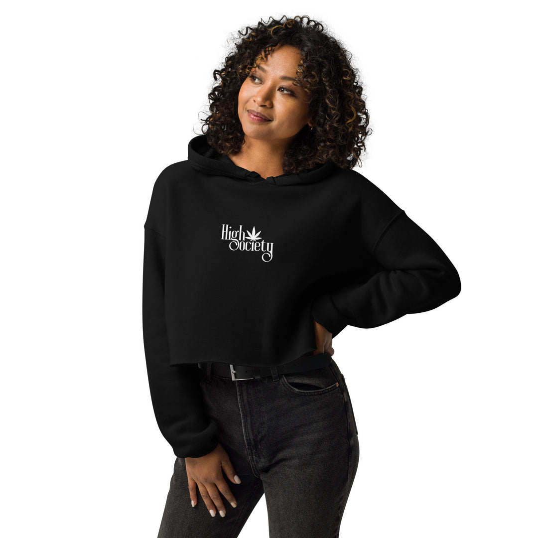 High Society cropped Hoodie schwarz